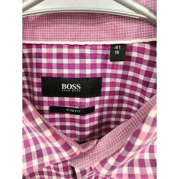 Hugo Boss‎ Mens Slim Fit Button Up Shirt size 41/16 - Picture 2 of 3